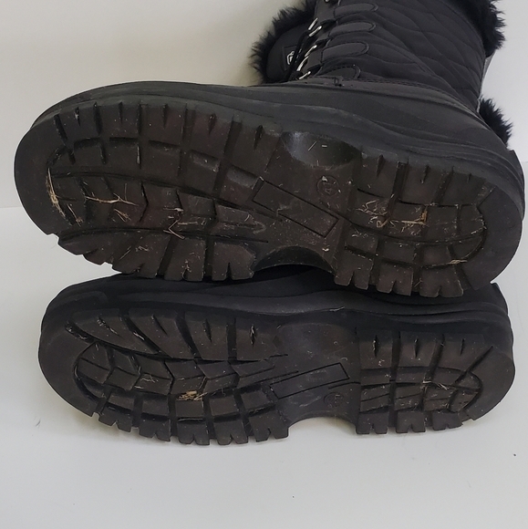 Polar Black Faux Fur Lined Mid Calf Duck Boots Size 10 - Picture 9 of 9